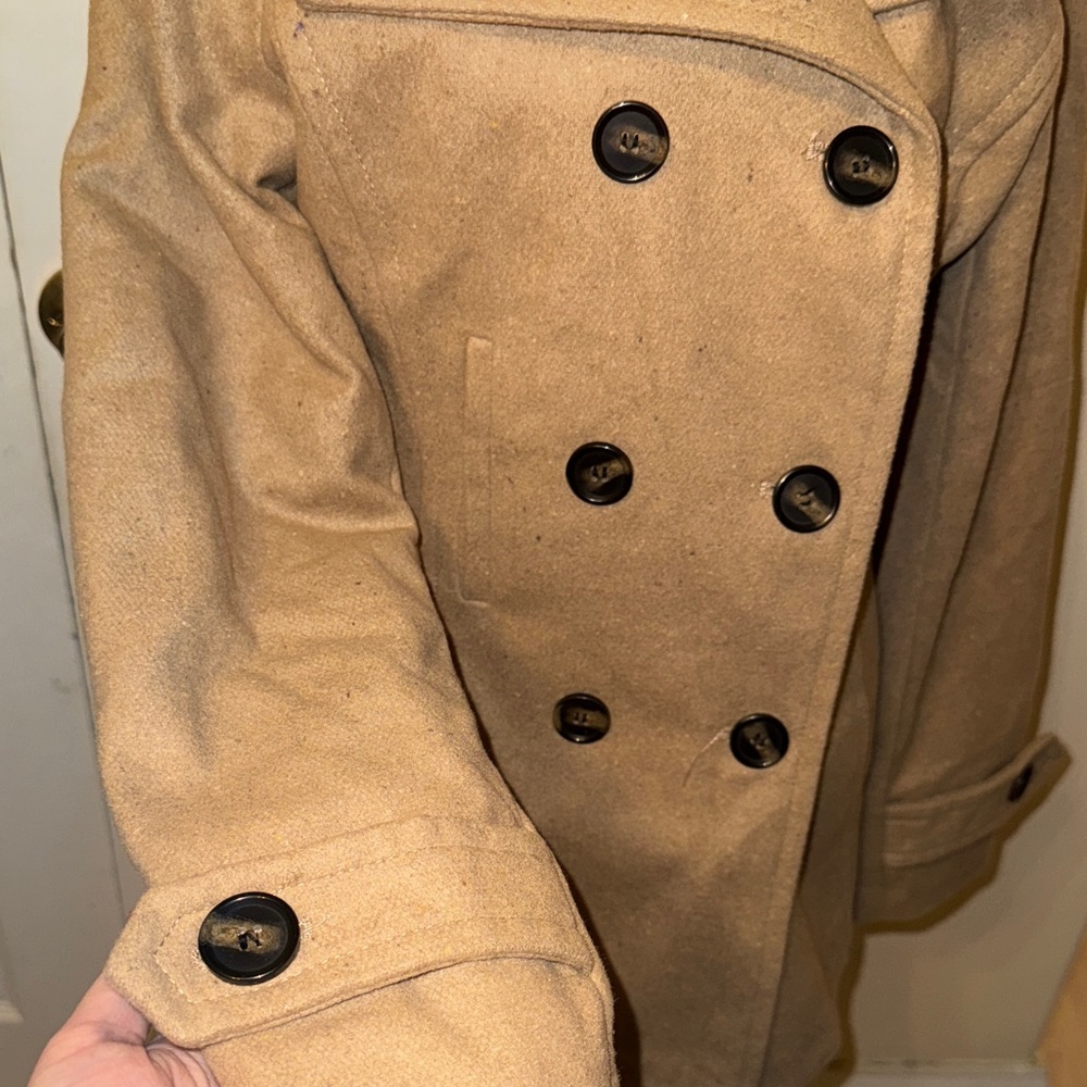 Thread & Supply Camel Double-Breasted Pea Coat - Picture 4 of 12